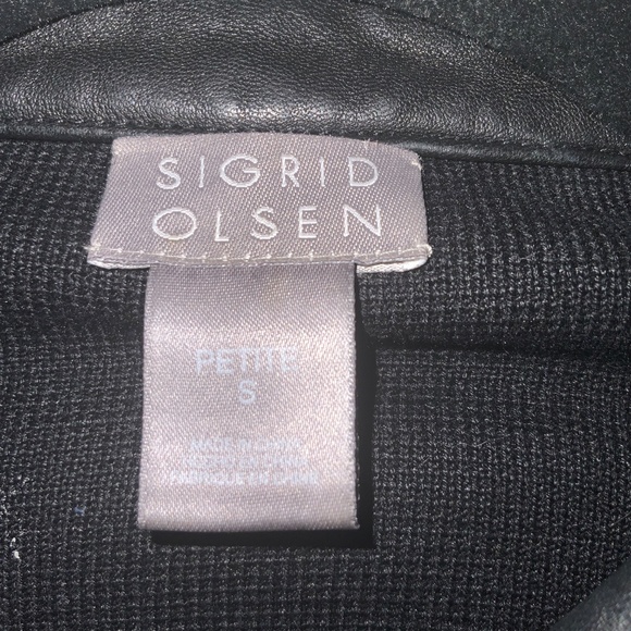 Sigrid Olsen Leather/Silk/Cotton Sweater/Jacket, Size S - Picture 3 of 4